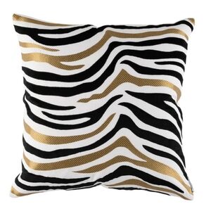 Lili Alessandra 22×22 Tiger Throw Pillow White Black Gold